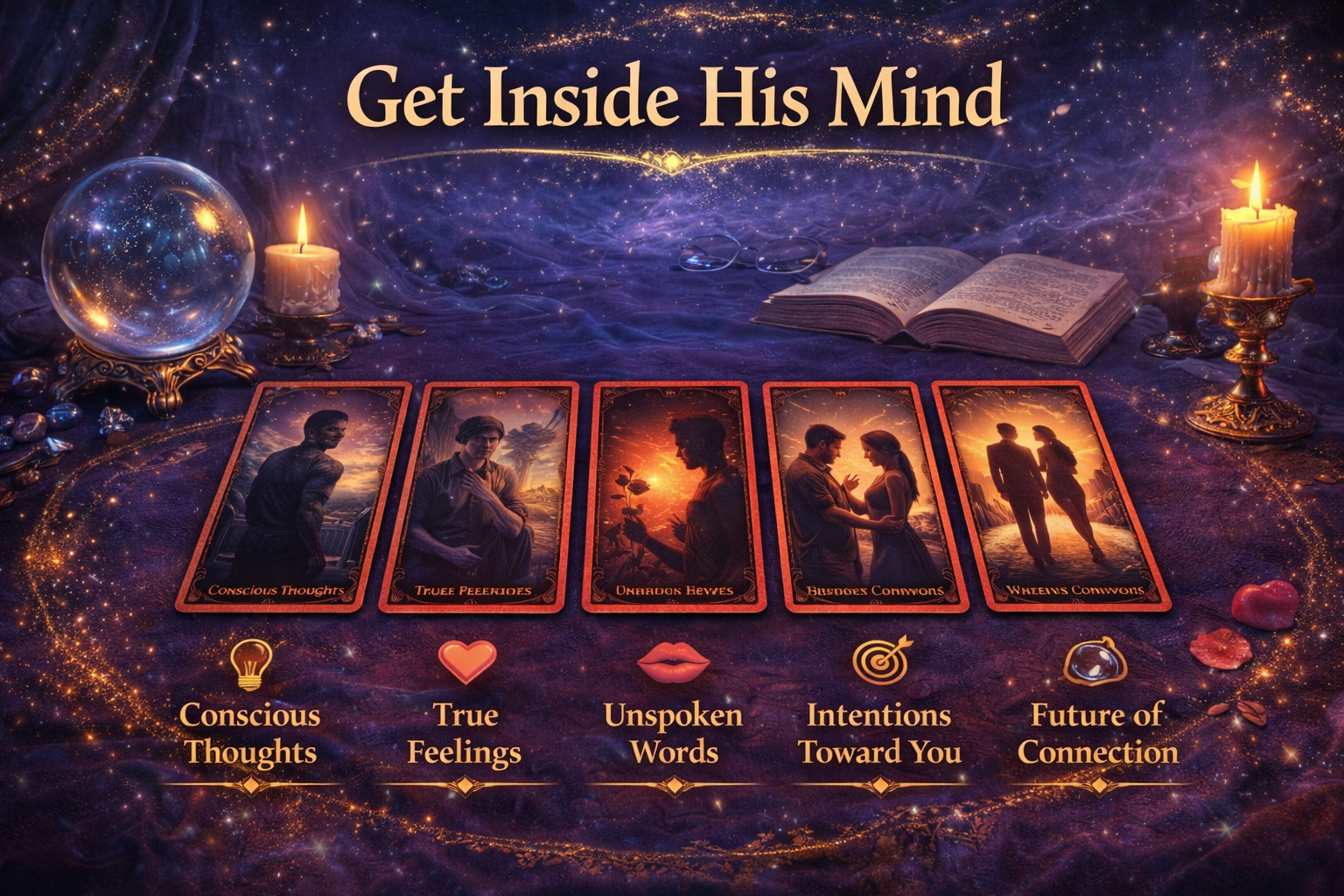 What Is He Thinking Tarot Spread Layout